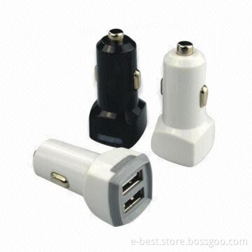 3.1A Dual-USB Car Charger, CE-, RoHS- and FCC-certified